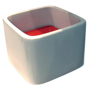 lavabo Rubik bianco con basetta rossa