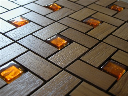 Mosaico con foglia oro 24 carati